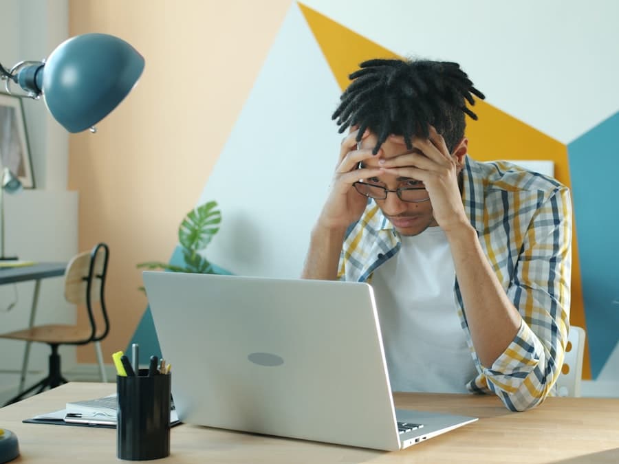 Home service business owner checking his phone, frustrated by missed leads and low Google visibility